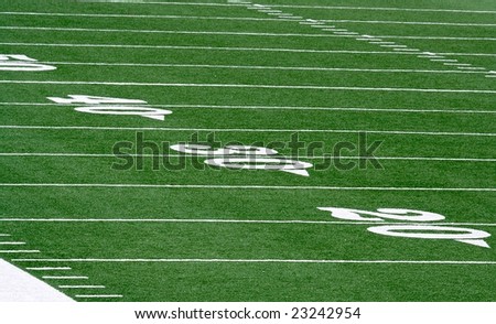 stock photo : Football field grass and yard lines