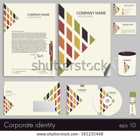 Business style (corporate identity) template 7: blank, card, pen, cd, note-paper, envelope, flash memory