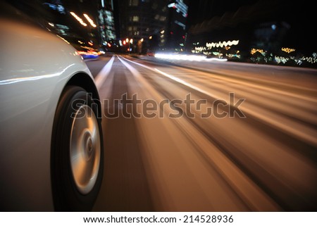 Driving in the night city