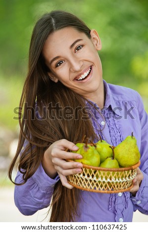 girl holding basket