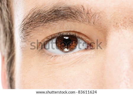 Image of man\'s brown eye.