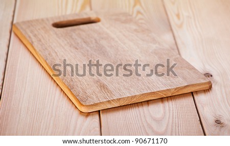on wooden table top wooden cutting board