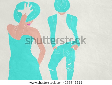 stylish pair of men and women