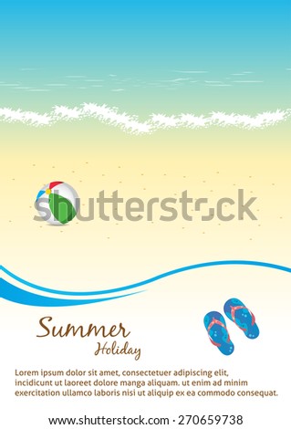 Summer Beach Party Flyer Vector Template.