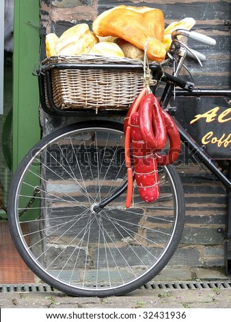 Delivery Bicycle outside cafe