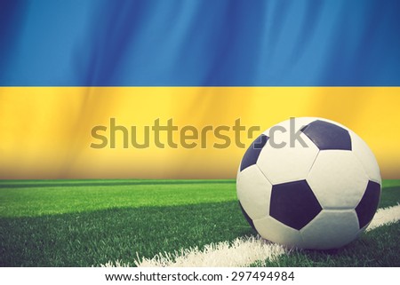 Soccer Background with Ukraine Flag vintage color