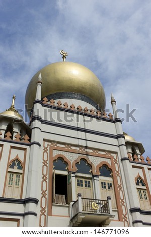 Named in honour of the Sultan of Singapore. One of Singapore\'s most famous religious buildings