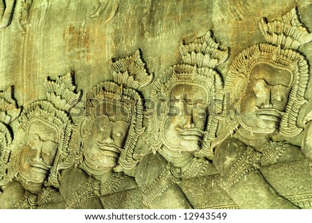 The Devils (Asuras) on the mural depicting \