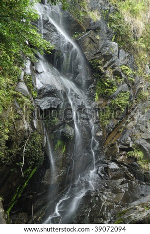 Waterfall at Bride\'s Pool at the North East Region of the New Territories in Plover Cove Country Park in Hong Kong