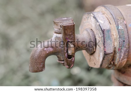 Old rusty water taps