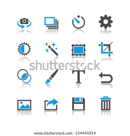 Photography icons reflection theme Photography icons reflection theme