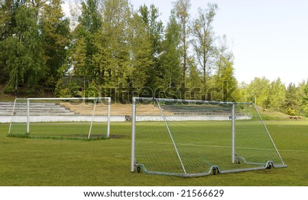 Soccer goalposts, Football goal and pitch