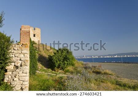 Ruins of the ancient Basilica of the Holy Mother of God Eleusa, Nesebar, Bulgaria