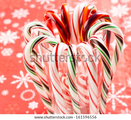 Candy canes forming flower ring