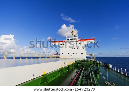 Ship\'s superstructure viewed from upper deck