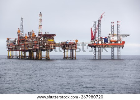 Oil platform on the North Sea