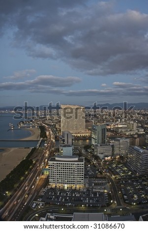 The city skyline of Fukuoka, Japan at twilight (http://www.artistovision.com/urban/fukuoka-skyline.html).