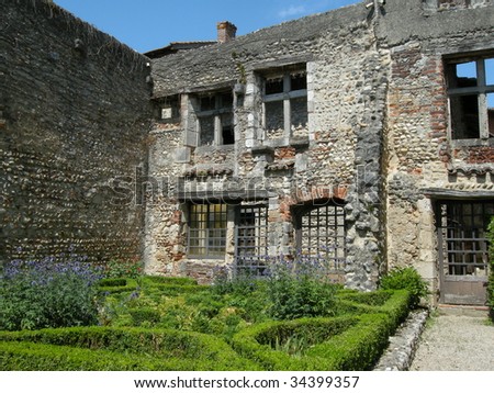 french garden in the medieval castle
