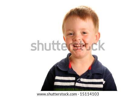 stock photo : Cute smiling boy with blonde hair and green eyes, 