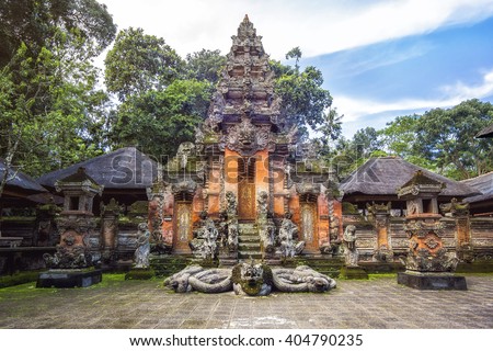 Temple at Monkey Forest Sanctuary in Ubud, Bali, Indonesia.