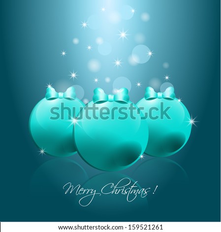 Elegant Christmas background with decorative balls and glow