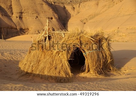 Hut in libyan desert