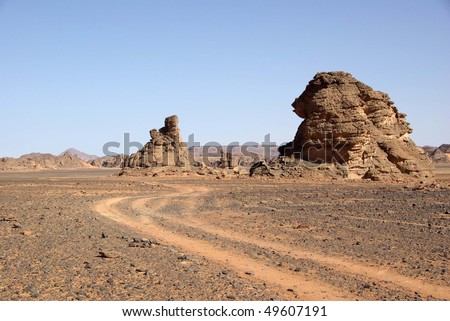 Trail in Libyan desert
