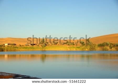 Lake in the Libyan desert