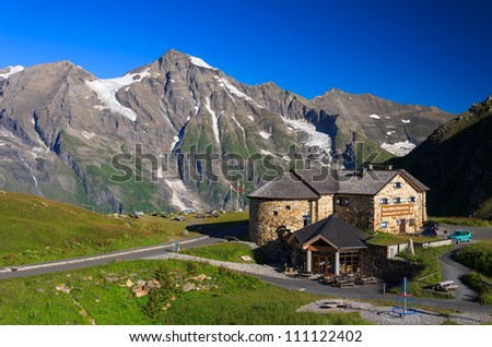 Mountain hotel in Austrian Alps, Hohe Tauern National Park, Austria