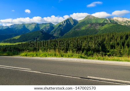Mountain road and landscape, Tatry Bielskie Mountains, Zdiar, Slovakia