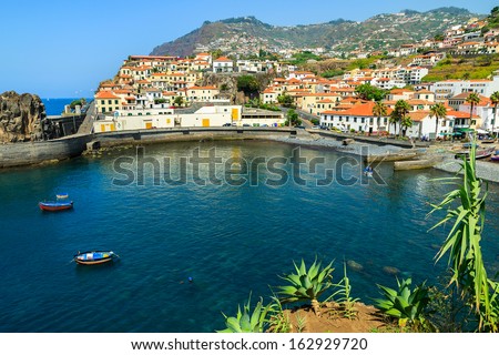 Port in fishing village Camara de Lobos on south coast of Madeira island