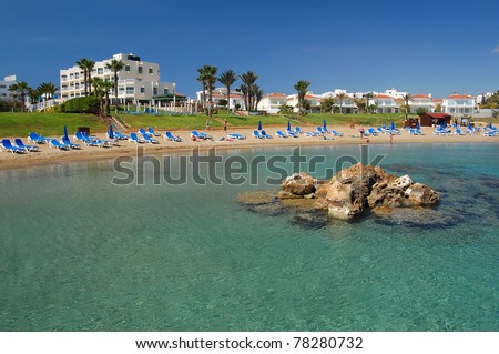 Beach in Protaras on Cyprus island