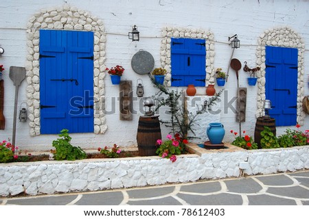 Traditional greek architecture near Protaras town on Cyprus island