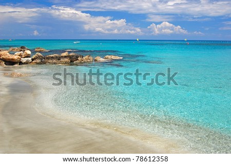Secluded beach with turquoise water on Cyprus island near Protaras