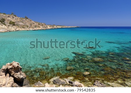 Beautiful lagoon of Konnos Bay on Cyprus island
