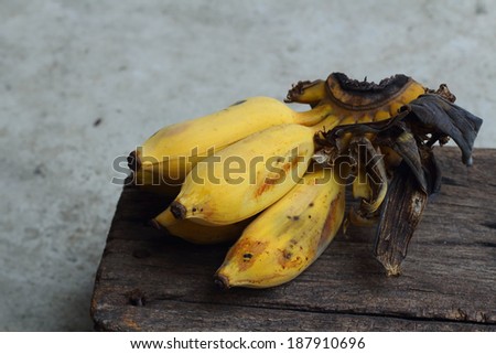 banana on the old wooden table