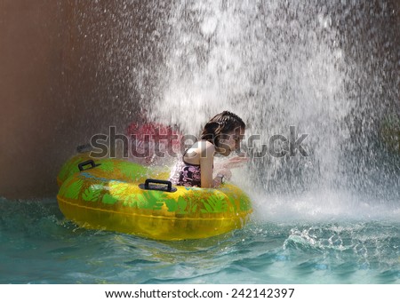 Hua Hin, Thailand - January 2:  Unidentified  tourists enjoy playing with water at the Asia\'s first water jungle Vana Nava, on January 2, 2015 at the Hua Hin, Thailand.
