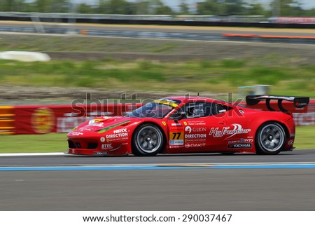 Buriram, Thailand - June 20, 2015: The official qualifying for the BURIRAM SUPER GT RACE, Round 3 of the 2015 AUTOBACS SUPER GT series, was held at the Chang International Circuit Buriram Thailand.