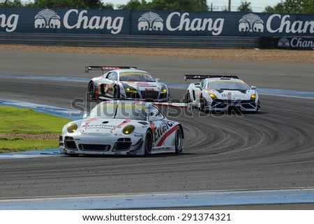 Buriram, Thailand - June 21, 2015: The final round for the BURIRAM SUPER GT RACE, Round 3 of the 2015 AUTOBACS SUPER GT series, was held at the Chang International Circuit Buriram Thailand.
