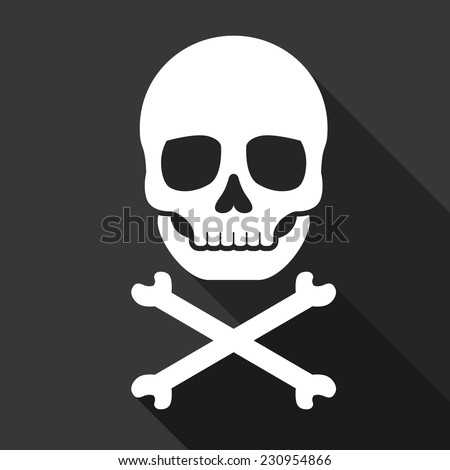 Vector Skull And Crossbones Flat Icon - 230954866 : Shutterstock
