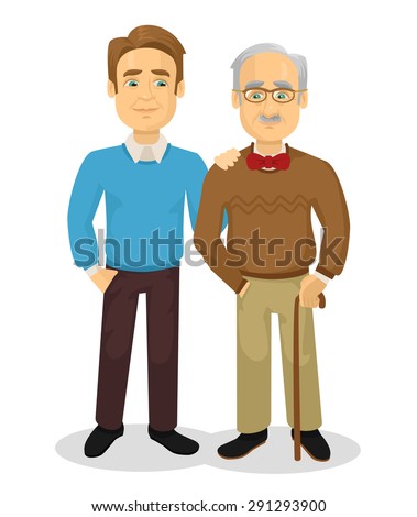 Father And Son. Vector Flat Illustration - 291293900 : Shutterstock