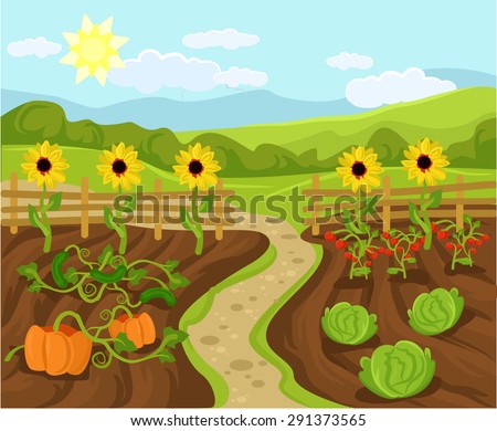 Vector Garden Flat Cartoon Illustration - 291373565 : Shutterstock