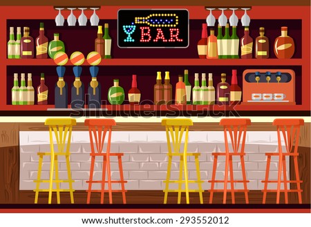 Vector Bar Flat Illustration - 293552012 : Shutterstock