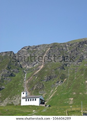 A church at the Silvretta high Alpine pass in Austria