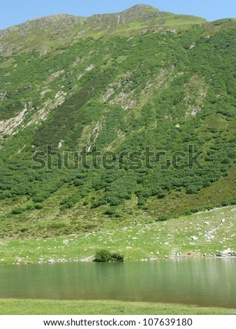 A lake at the Silvretta high Alpine pass in Austria