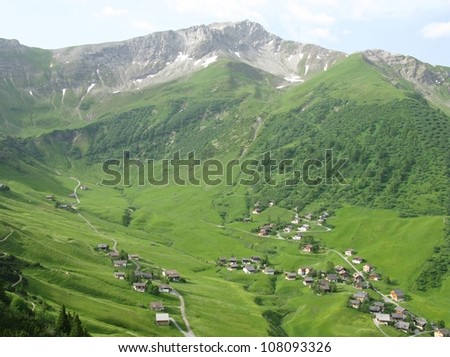 The mountains above the village Malbun in Liechtenstein