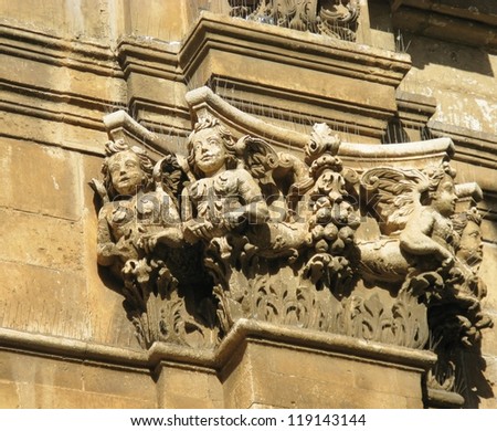 A detail of the church of San Domenico in Martina Franca in the south Italy