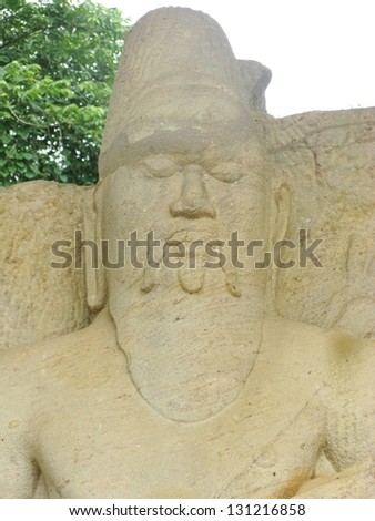 A statue of probably king Parakramabahu called the wiseman in  Polonnaruwa in Sri Lanka