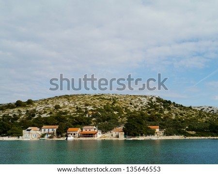 The settlement on the island Lavsa in the Kornati archipelago in Croatia