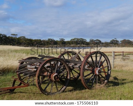 An ancient cart at the countryside of Kangaroo island in Australia